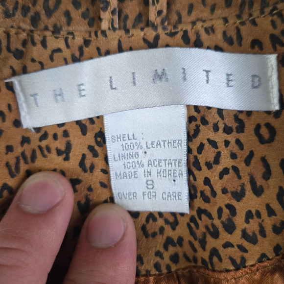 1990s Vintage The Limited Animal Print Maximal Suede Leather Jacket Size Small - Picture 5 of 8